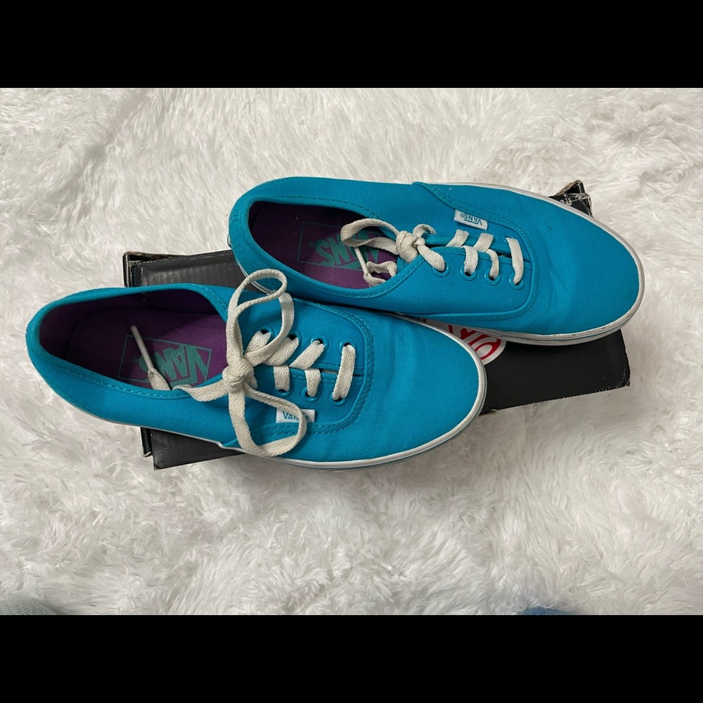 Bright blue skater vans